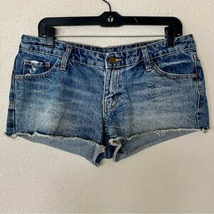 Mossimo Supply Co. Blue Jean Shorts Distressed Cuffed Hem